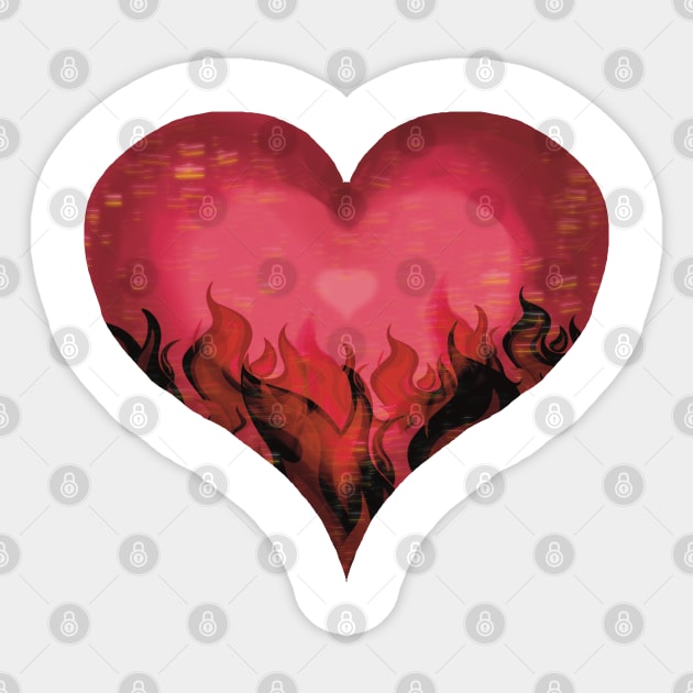 Heart on fire Sticker by ixskywalker